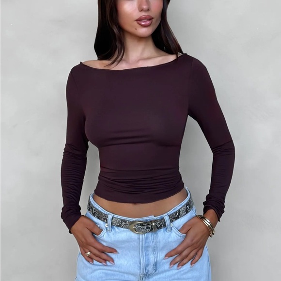 Ruched Beige/Tan Top - Tiger Mist - Picture 1 of 5